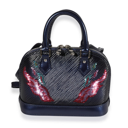 Louis Vuitton Louis Vuitton Navy Epi Sequin Flame Nano Alma