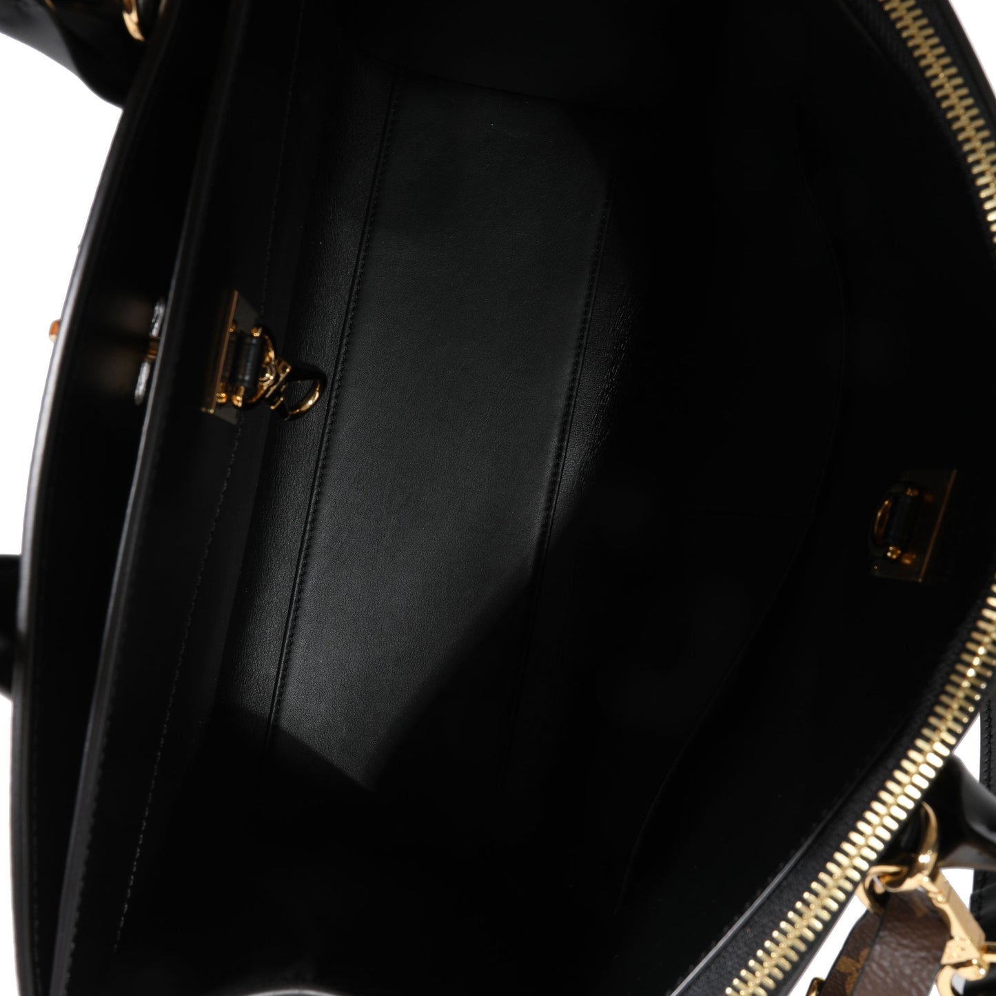 Louis Vuitton Louis Vuitton Black Smooth Calfskin & Monogram Canvas City Steamer MM