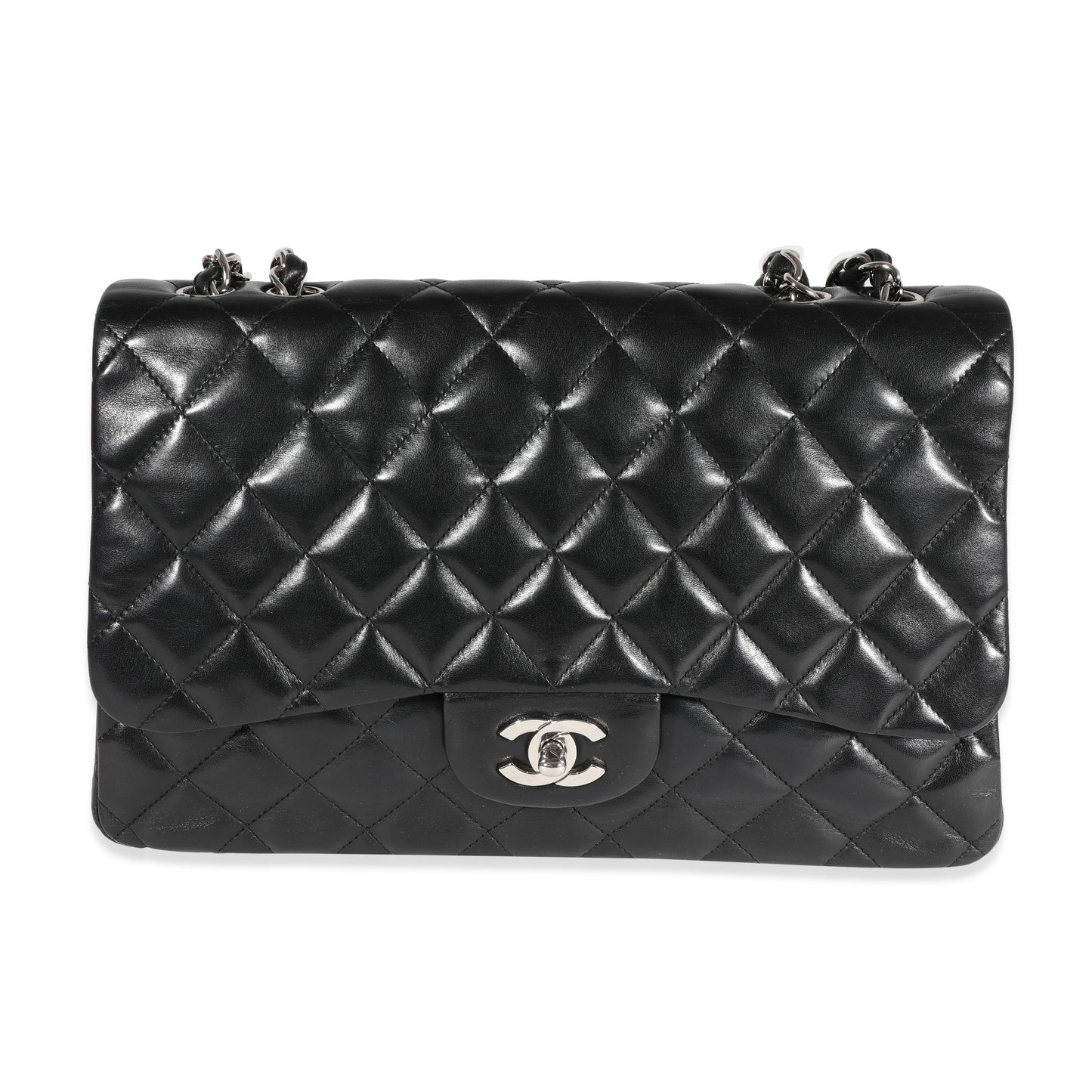 Chanel Black Quilted Lambskin Jumbo Classic Single Flap Bag
