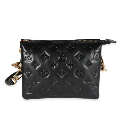 Louis Vuitton Louis Vuitton Black Monogram Puffy Lambskin Coussin BB