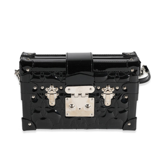 Louis Vuitton Louis Vuitton Black Fleur Monogram Vernis Petite Malle