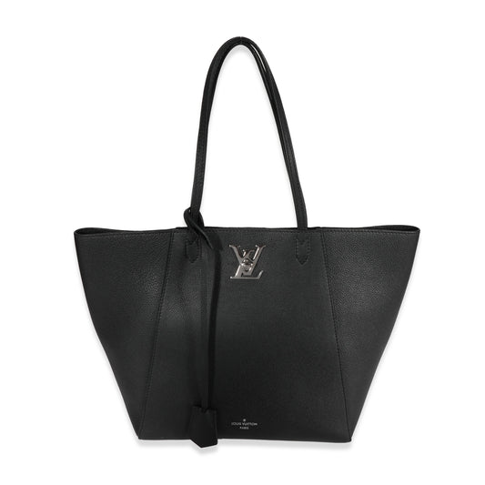Louis Vuitton Louis Vuitton Black Grained Calfskin Lockme Cabas Tote
