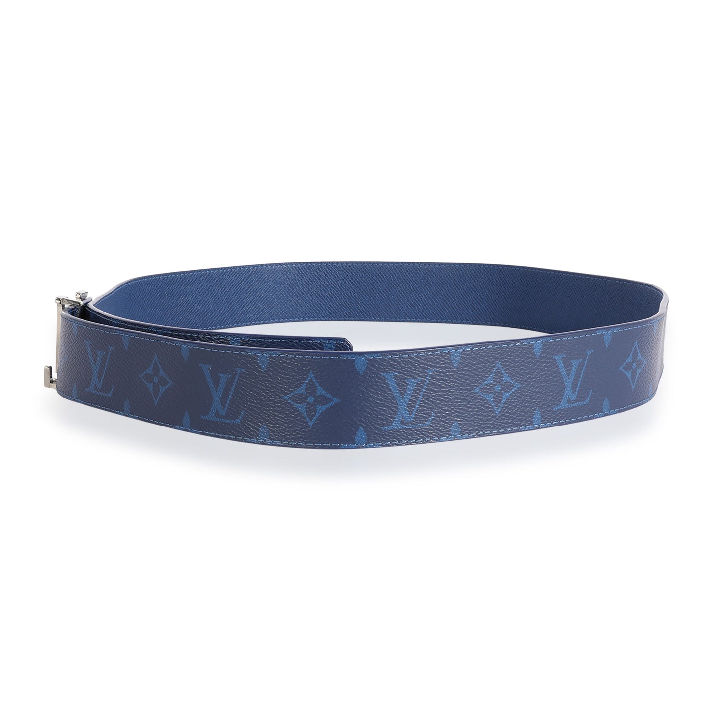 Louis Vuitton Louis Vuitton Cobalt Blue Taiga & Monogram Canvas  LV Initiales 40MM Belt