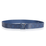 Louis Vuitton Louis Vuitton Cobalt Blue Taiga & Monogram Canvas  LV Initiales 40MM Belt