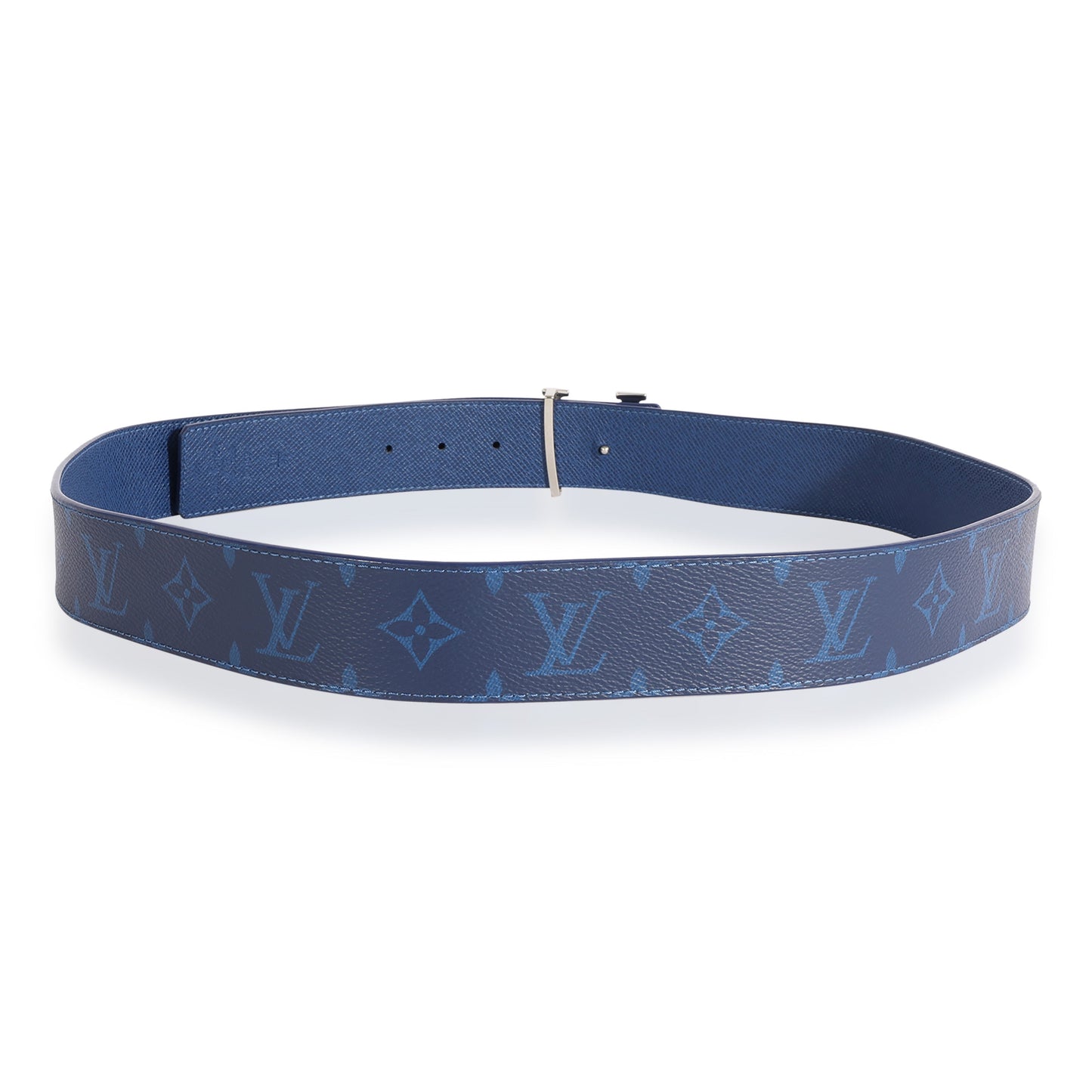Louis Vuitton Louis Vuitton Cobalt Blue Taiga & Monogram Canvas  LV Initiales 40MM Belt