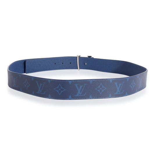 Louis Vuitton Louis Vuitton Cobalt Blue Taiga & Monogram Canvas  LV Initiales 40MM Belt