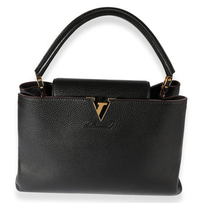 Louis Vuitton Louis Vuitton Black Taurillon Leather Capucines MM