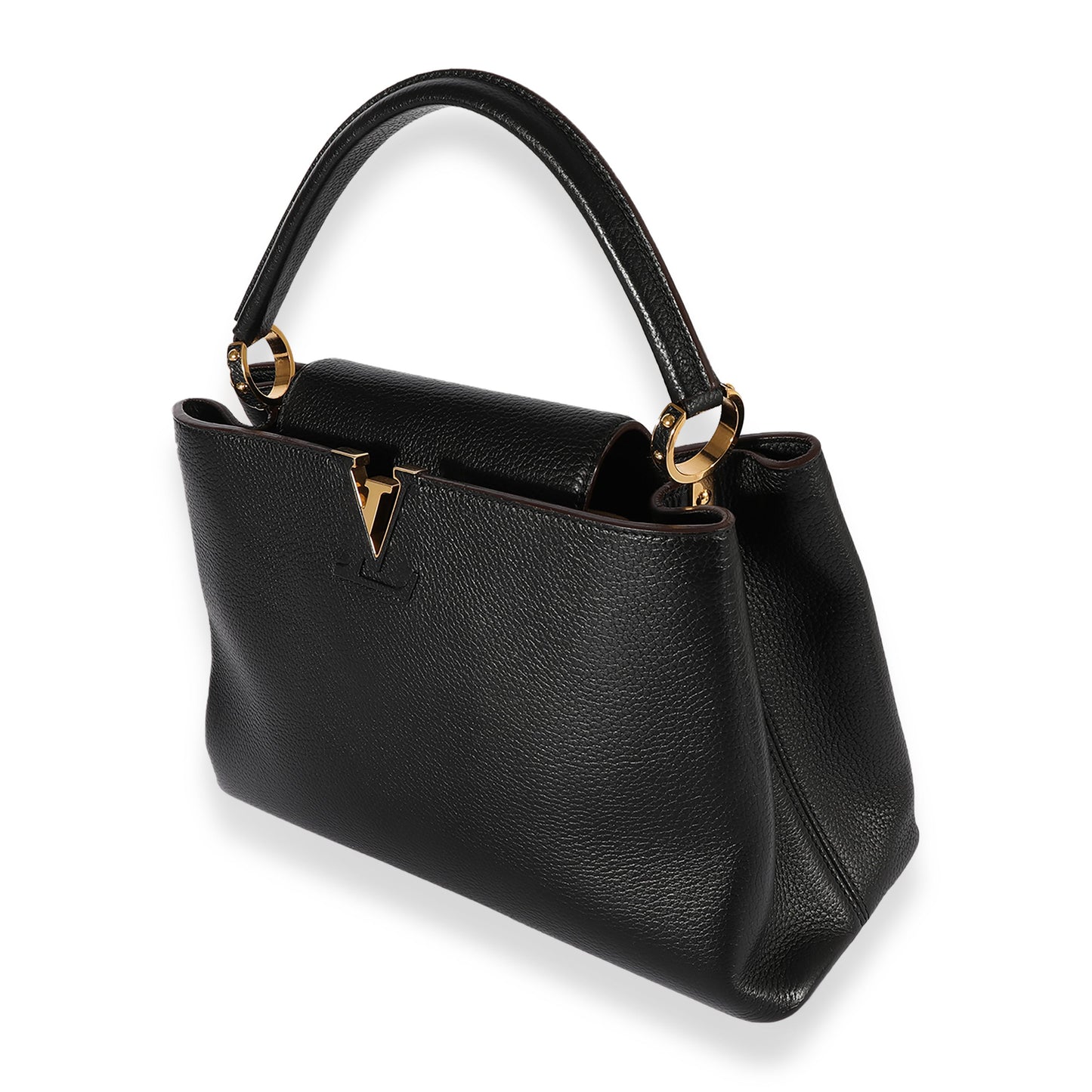 Louis Vuitton Louis Vuitton Black Taurillon Leather Capucines MM