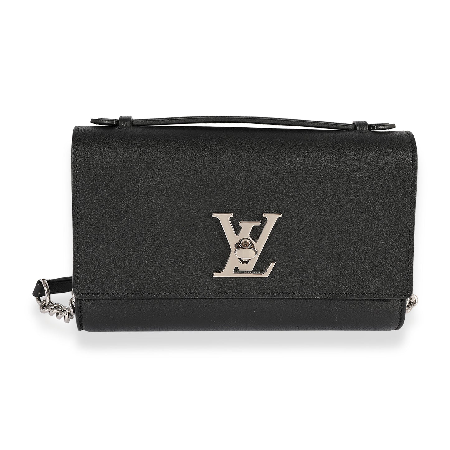 Louis Vuitton Louis Vuitton Black Taurillon Leather Lockme Short Handle Clutch