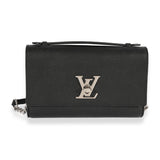 Louis Vuitton Louis Vuitton Black Taurillon Leather Lockme Short Handle Clutch