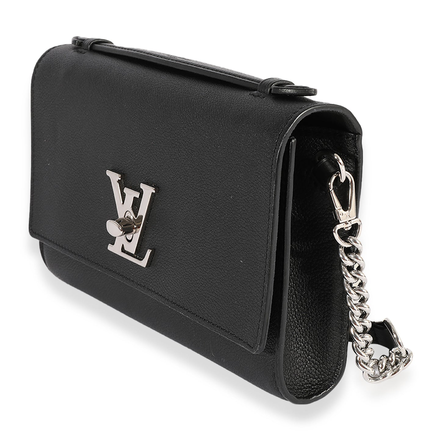 Louis Vuitton Louis Vuitton Black Taurillon Leather Lockme Short Handle Clutch