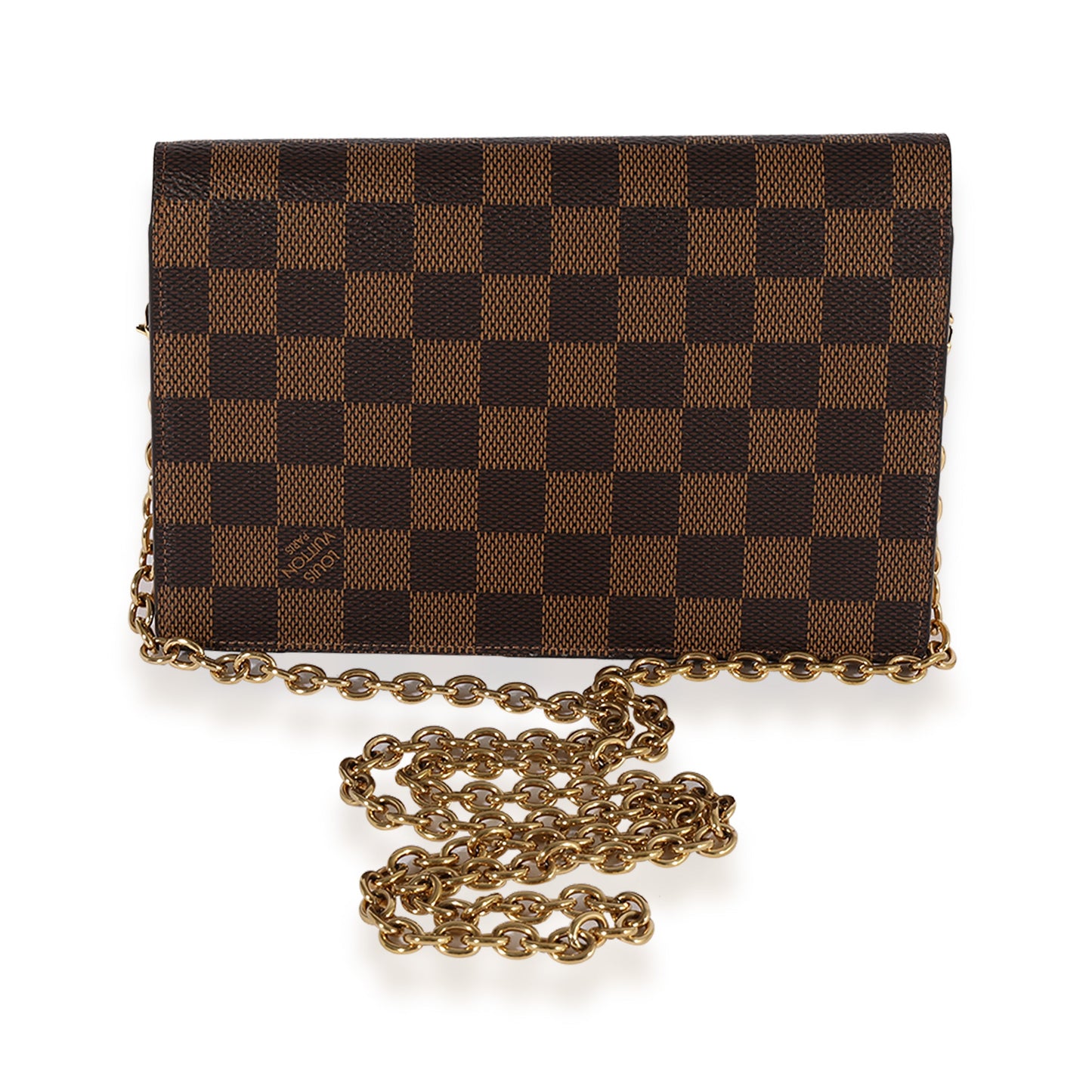 Louis Vuitton Louis Vuitton Damier Ebene & Cream Taurillon Vavin Chain Wallet