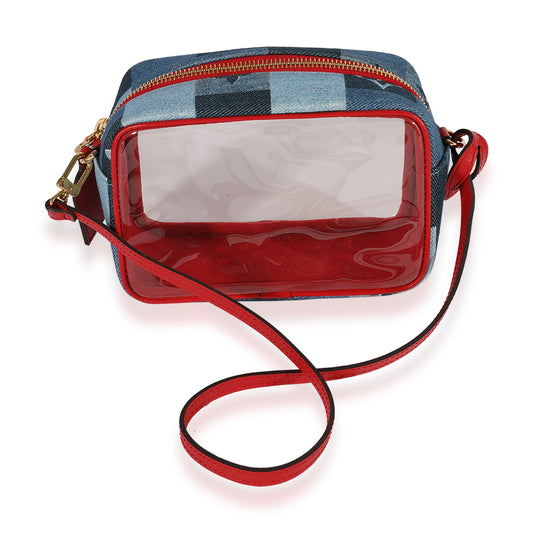 Louis Vuitton Louis Vuitton Denim Patchwork & Red Leather PVC Beach Pouch