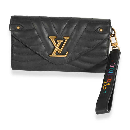 Louis Vuitton Louis Vuitton Black Calfskin New Wave Long Wristlet Wallet