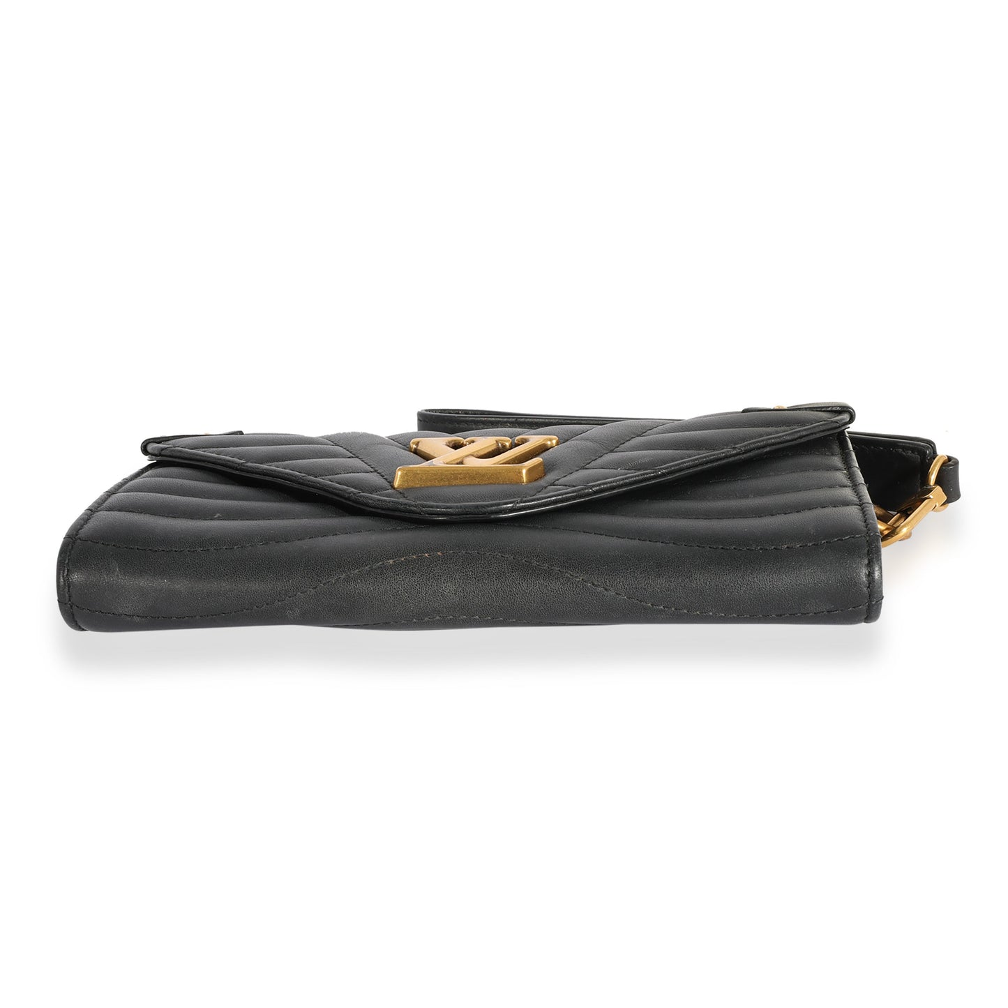 Louis Vuitton Louis Vuitton Black Calfskin New Wave Long Wristlet Wallet