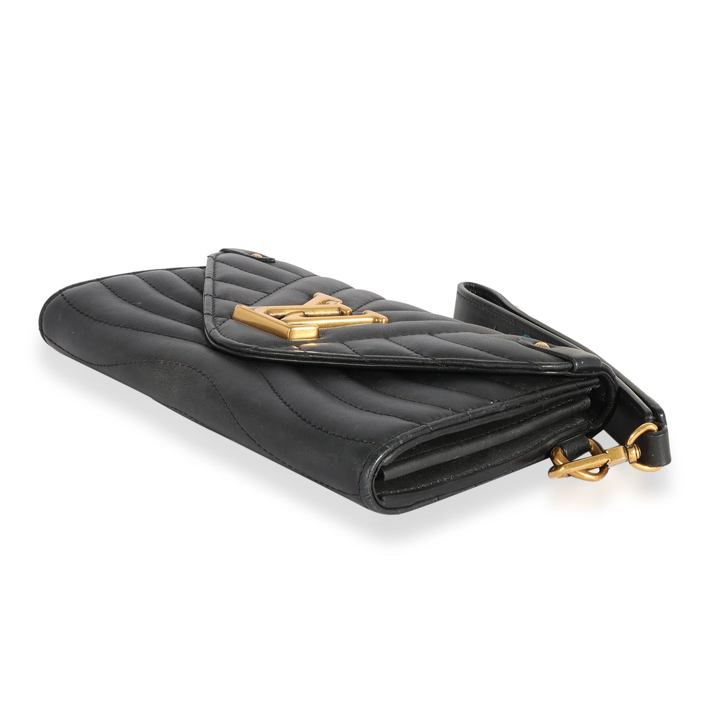 Louis Vuitton Louis Vuitton Black Calfskin New Wave Long Wristlet Wallet