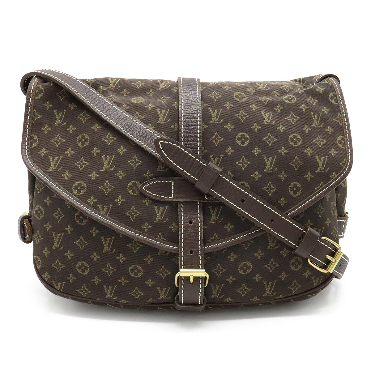 Louis Vuitton Monogram Minilan Saumur 30 Canvas Leather Shoulder Bag