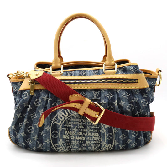 Louis Vuitton Monogram Denim Porte Epaule Raye GM Shoulder Bag