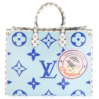 Louis Vuitton Blue Monogram Giant Canvas Hamptons Onthego GM