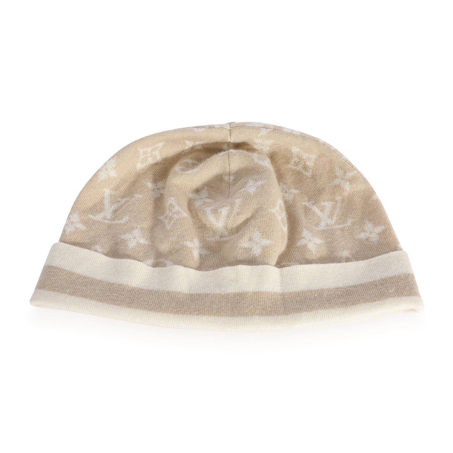 Louis Vuitton Louis Vuitton Beige Monogram Cashmere Blend Beanie