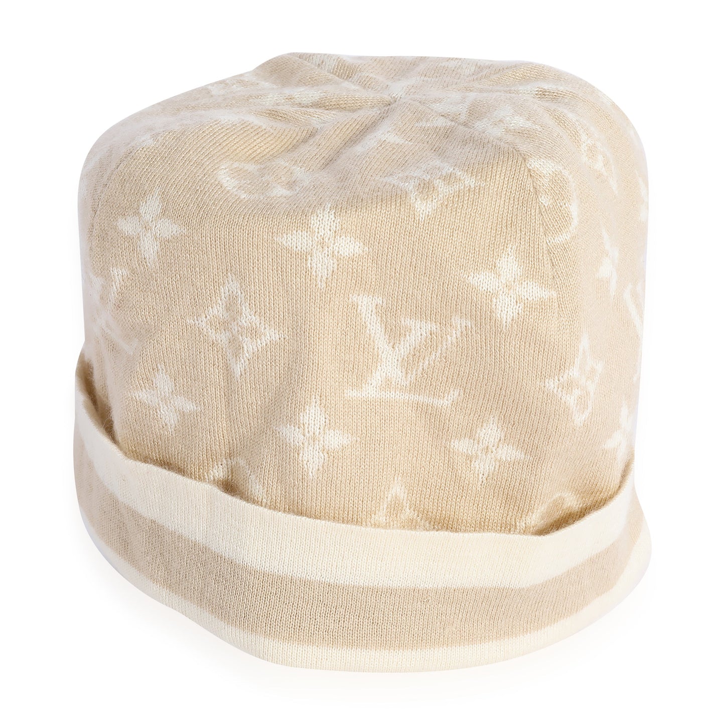 Louis Vuitton Louis Vuitton Beige Monogram Cashmere Blend Beanie