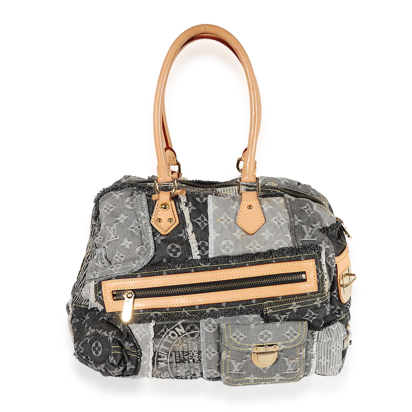 Louis Vuitton Louis Vuitton Gray Monogram Denim Patchwork Bowly Bag