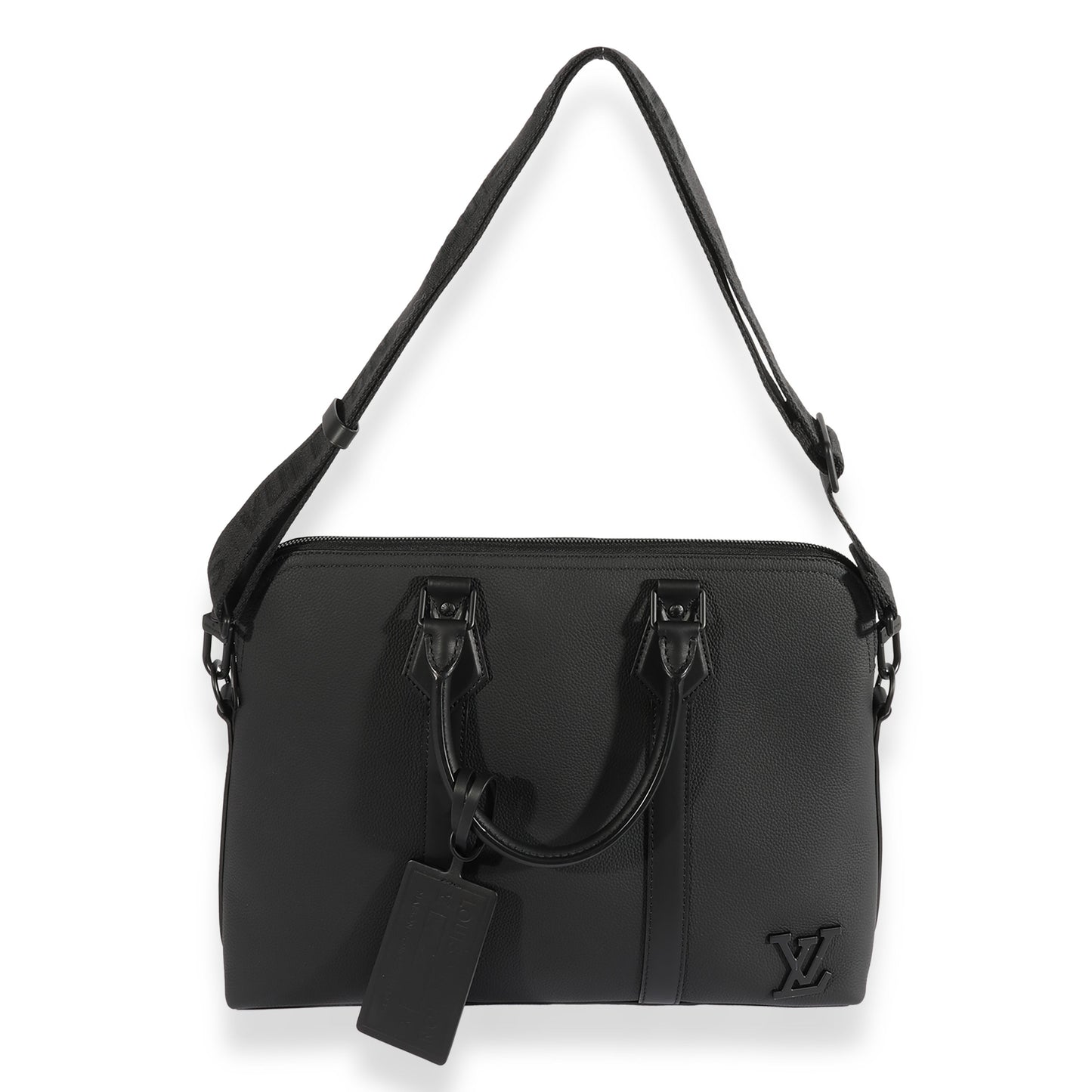 Louis Vuitton Louis Vuitton Black Aerogram Leather Briefcase Bag
