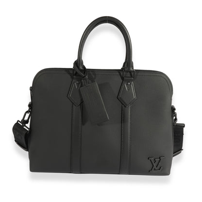 Louis Vuitton Louis Vuitton Black Aerogram Leather Briefcase Bag