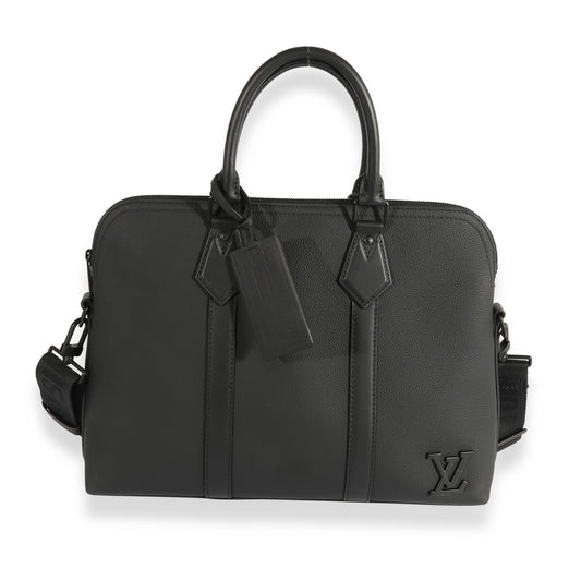 Louis Vuitton Louis Vuitton Black Aerogram Leather Briefcase Bag