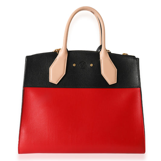 Louis Vuitton Rouge & Black Calfskin City Steamer MM