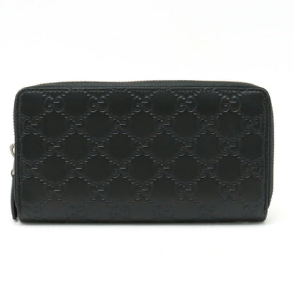 Gucci Guccissima Round Zip Long Wallet Leather 307987 Black