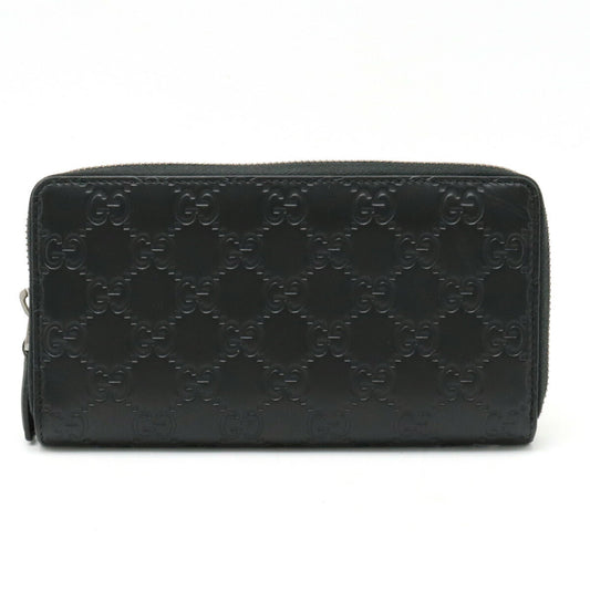 Gucci Guccissima Round Zip Long Wallet Leather 307987 Black
