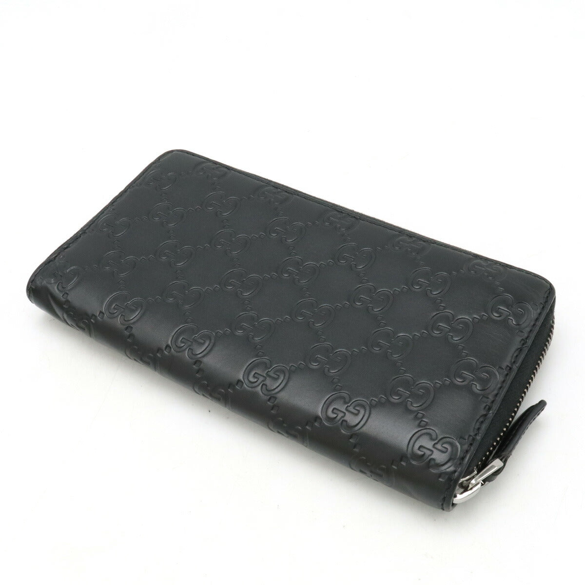 Gucci Guccissima Round Zip Long Wallet Leather 307987 Black