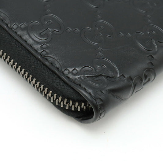 Gucci Guccissima Round Zip Long Wallet Leather 307987 Black