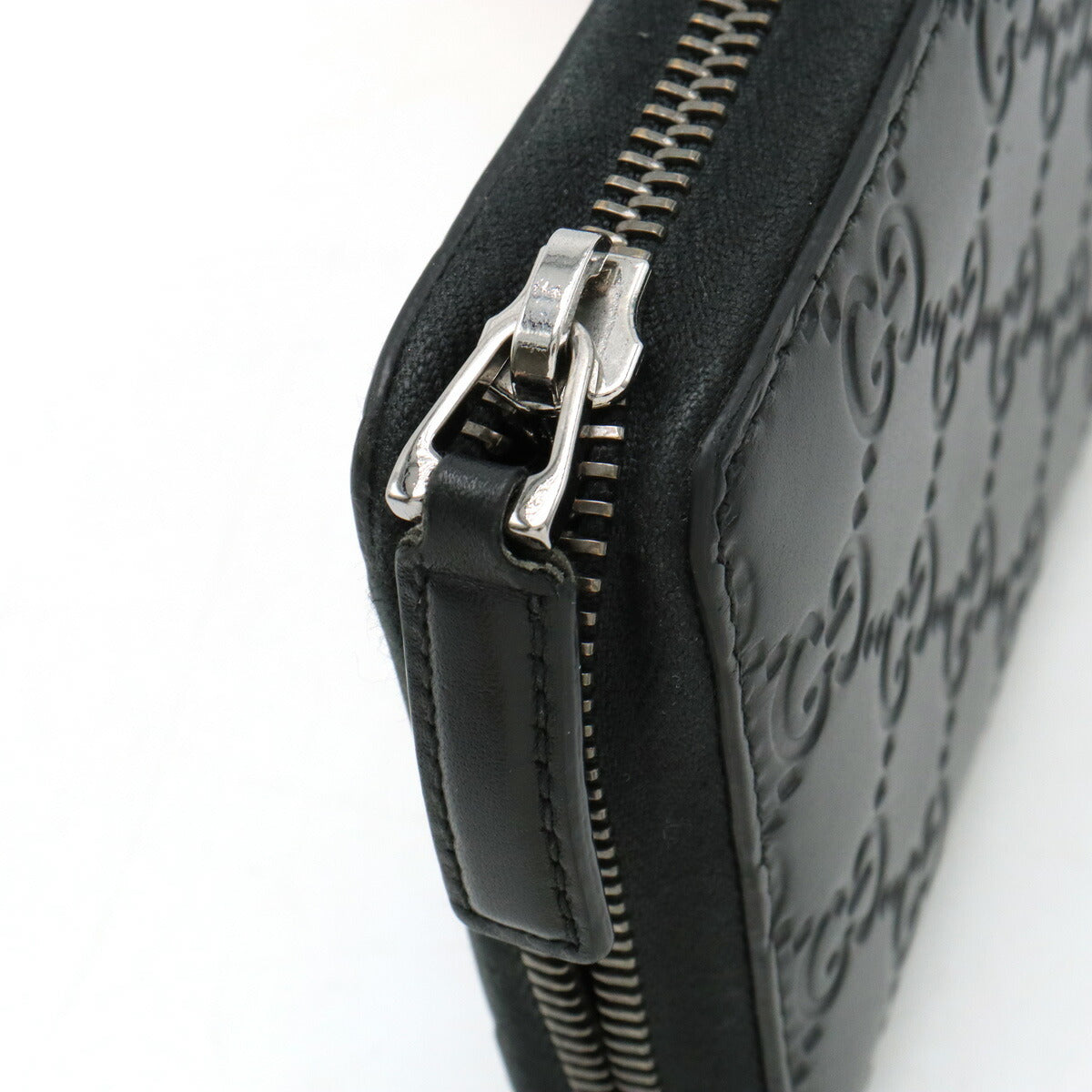 Gucci Guccissima Round Zip Long Wallet Leather 307987 Black