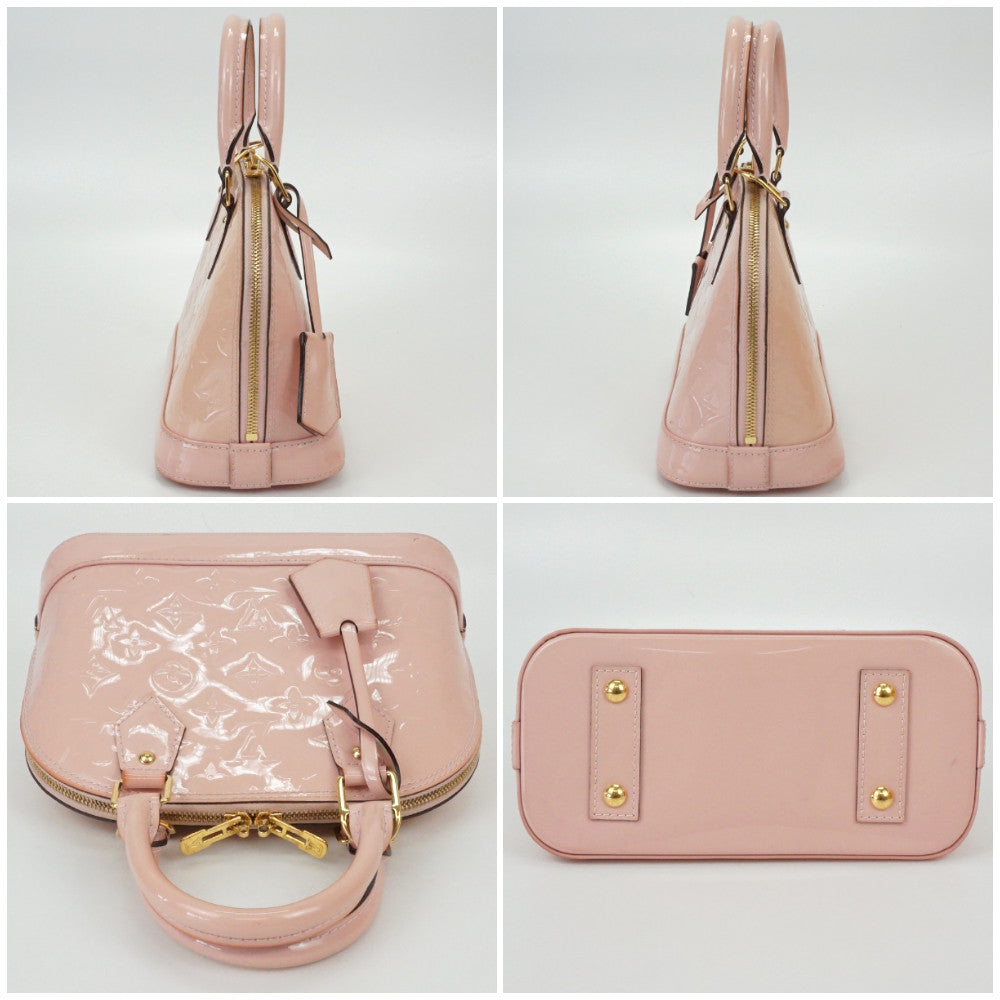 Louis Vuitton Alma BB Monogram Vernis Rose Ballerine Pink 2Way Handbag
