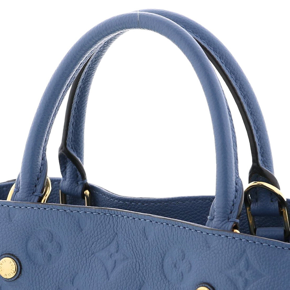 Louis Vuitton Amplant Leather Montaigne BB Handbag Blue