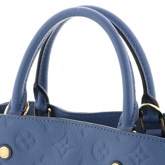 Louis Vuitton Amplant Leather Montaigne BB Handbag Blue