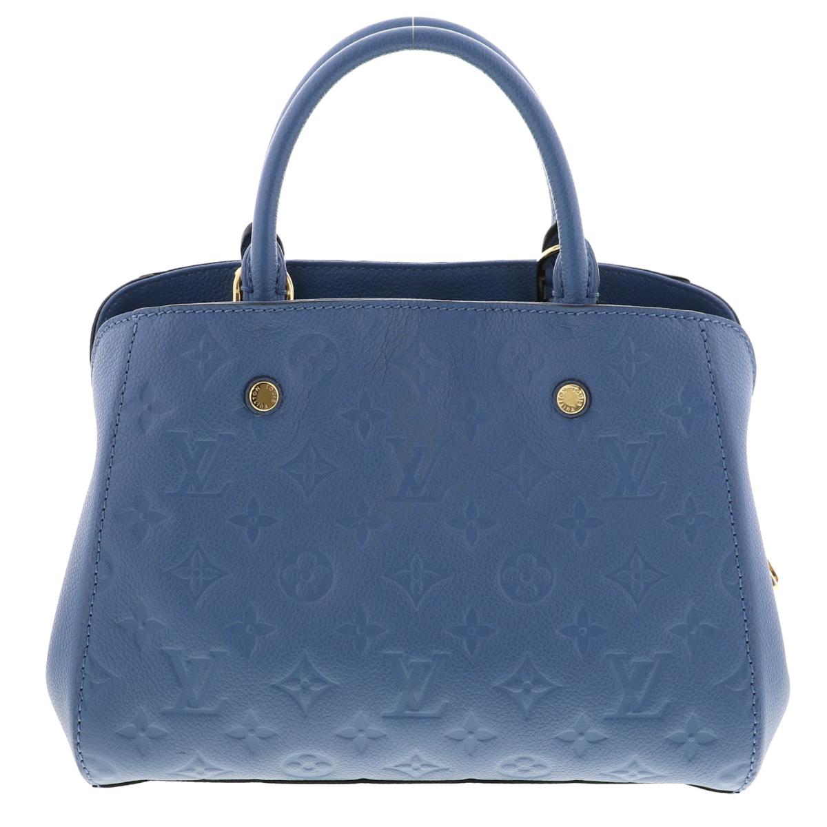 Louis Vuitton Amplant Leather Montaigne BB Handbag Blue