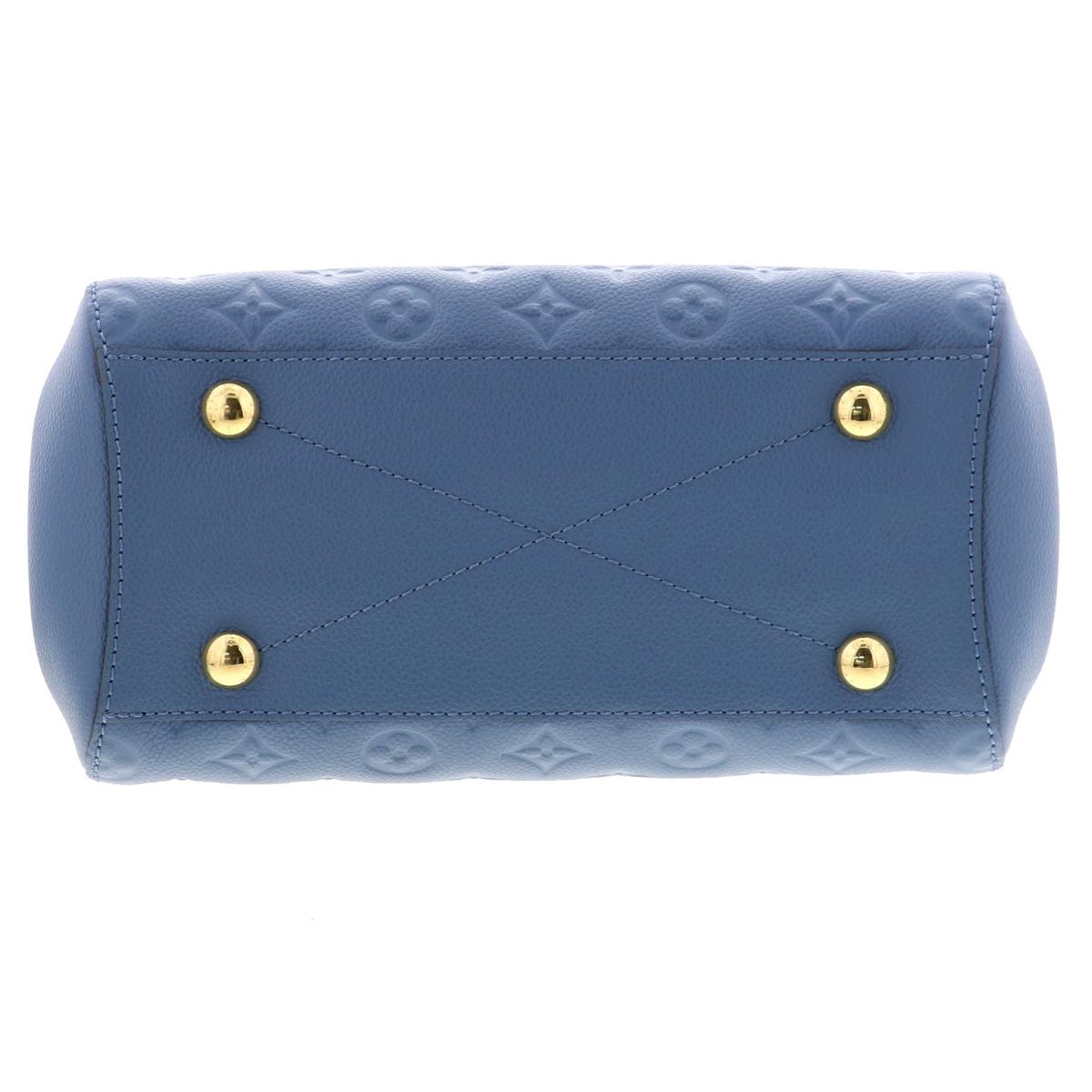 Louis Vuitton Amplant Leather Montaigne BB Handbag Blue