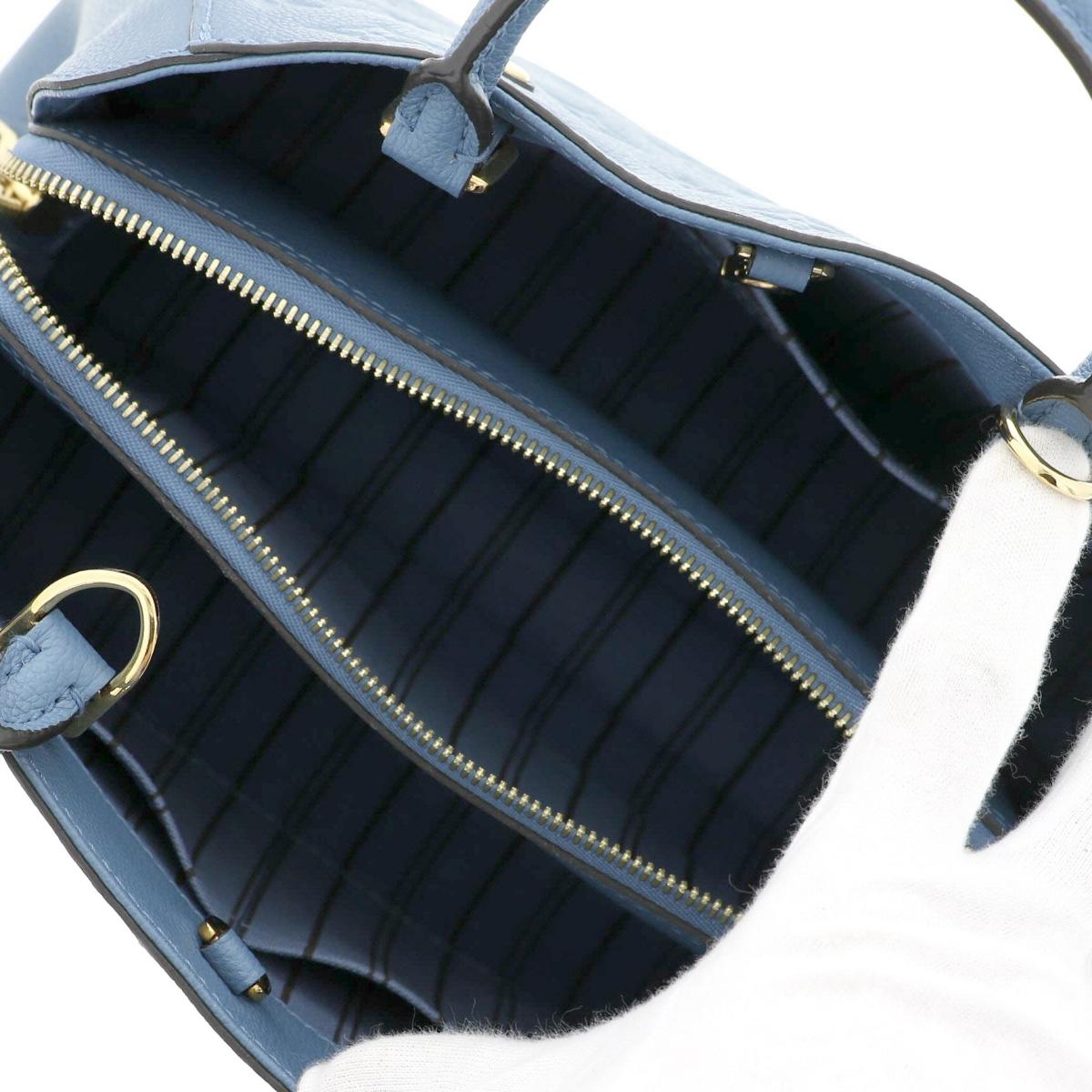 Louis Vuitton Amplant Leather Montaigne BB Handbag Blue