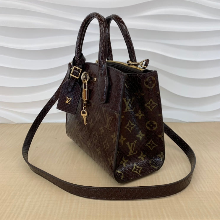 Louis Vuitton City Steamer Mini Python Bag Handbag Brown