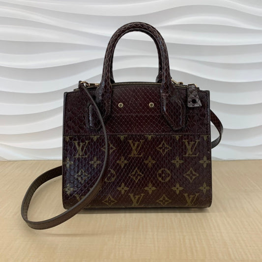 Louis Vuitton City Steamer Mini Python Bag Handbag Brown