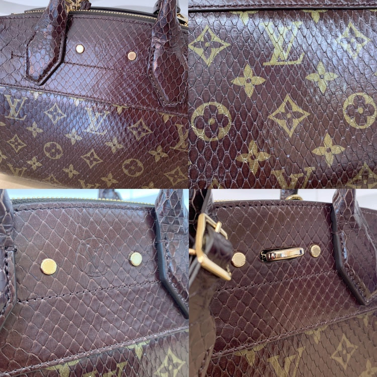 Louis Vuitton City Steamer Mini Python Bag Handbag Brown