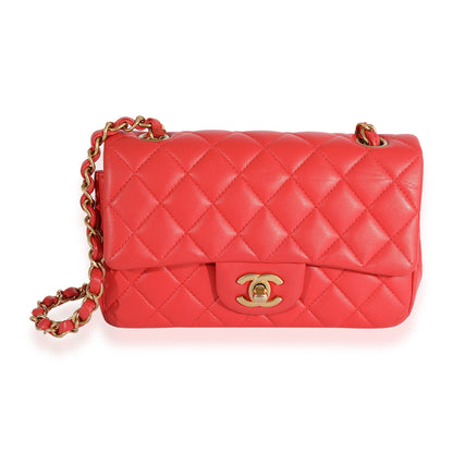 Chanel Coral Quilted Lambskin Mini Rectangular Classic Flap Bag