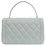 CHANEL Around 2005 Made Wild Stitch Turn-Lock Top Handle Bag Ice Blue