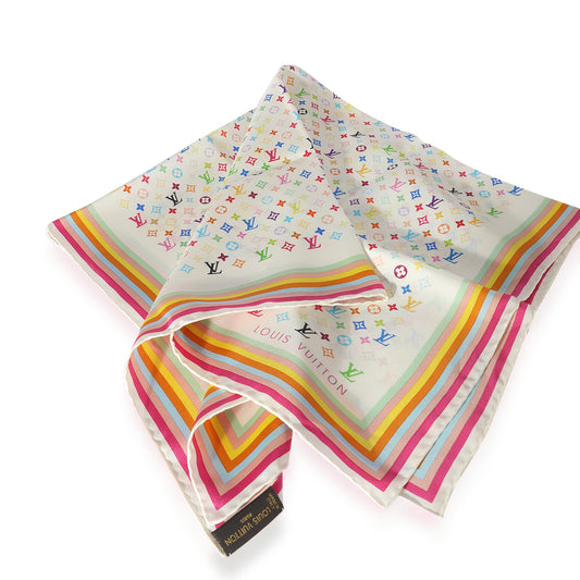 Louis Vuitton Louis Vuitton White & Multicolor Monogram Scarf