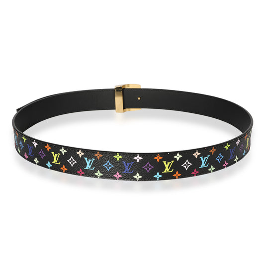 Louis Vuitton Louis Vuitton Black Multicolore Monogram LV Cut Belt 90