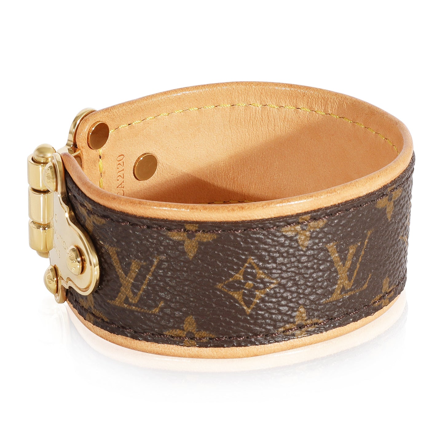 Louis Vuitton Gold Tone Louis Vuitton Monogram Save It Bracelet