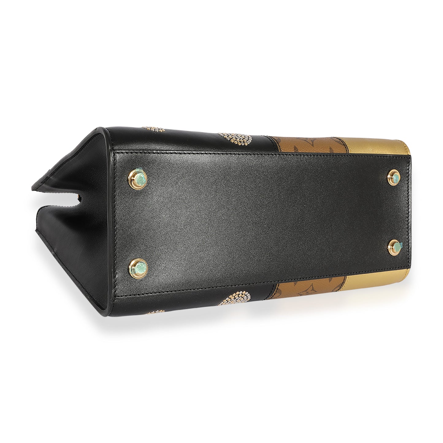 Louis Vuitton Louis Vuitton Black Calfskin & Monogram Canvas Studded City Steamer